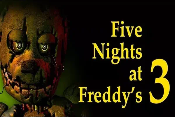 Five Nights At Freddy’s 3 horror game showing a haunted attraction with a terrifying animatronic ghost.