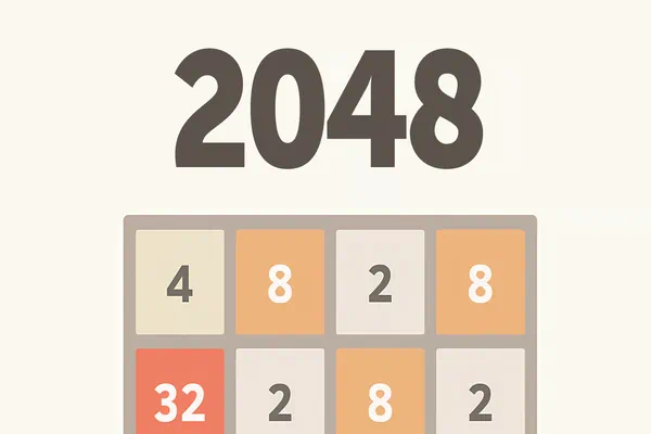 2048 tile puzzle game with numbered squares combining on grid