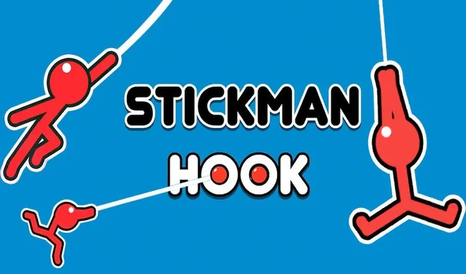 Stickman Hook character swinging through challenging levels